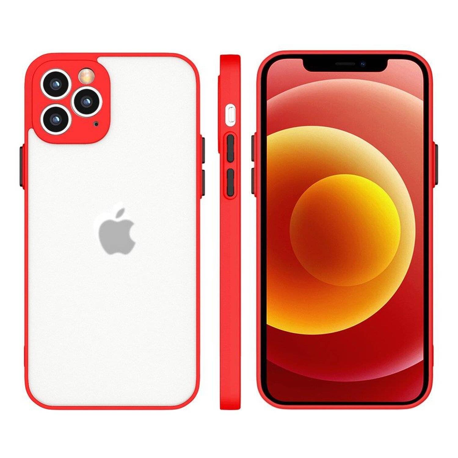 Case Silikon Hülle Cover mit Kameraschutz Handyhülle Schutz Bumper für iPhone 13 Mini Rot