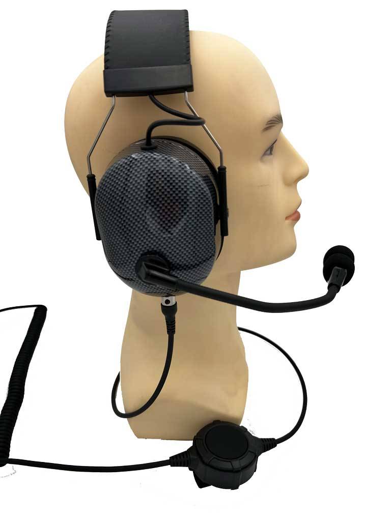 schweres über-Kopf Headset mit Bügelmikrofon Gehörschutz Geräuschunterdrückung 24DB für Motorola TLK100 SL1600 SL2600 SL4000 SL4010