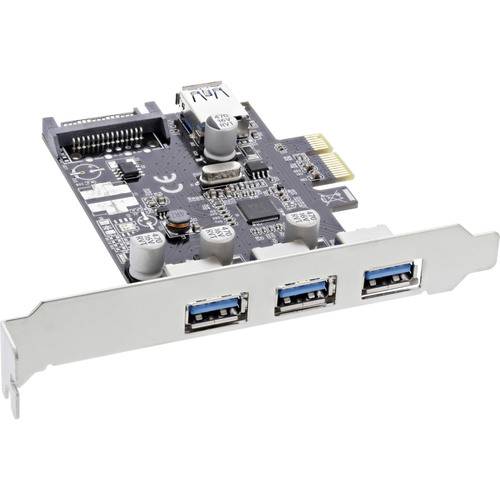 InLine® Schnittstellenkarte, 3x+1x USB 3.0, PCIe, mit SATA Strom + LP-Slotblech I/O-Karten / /