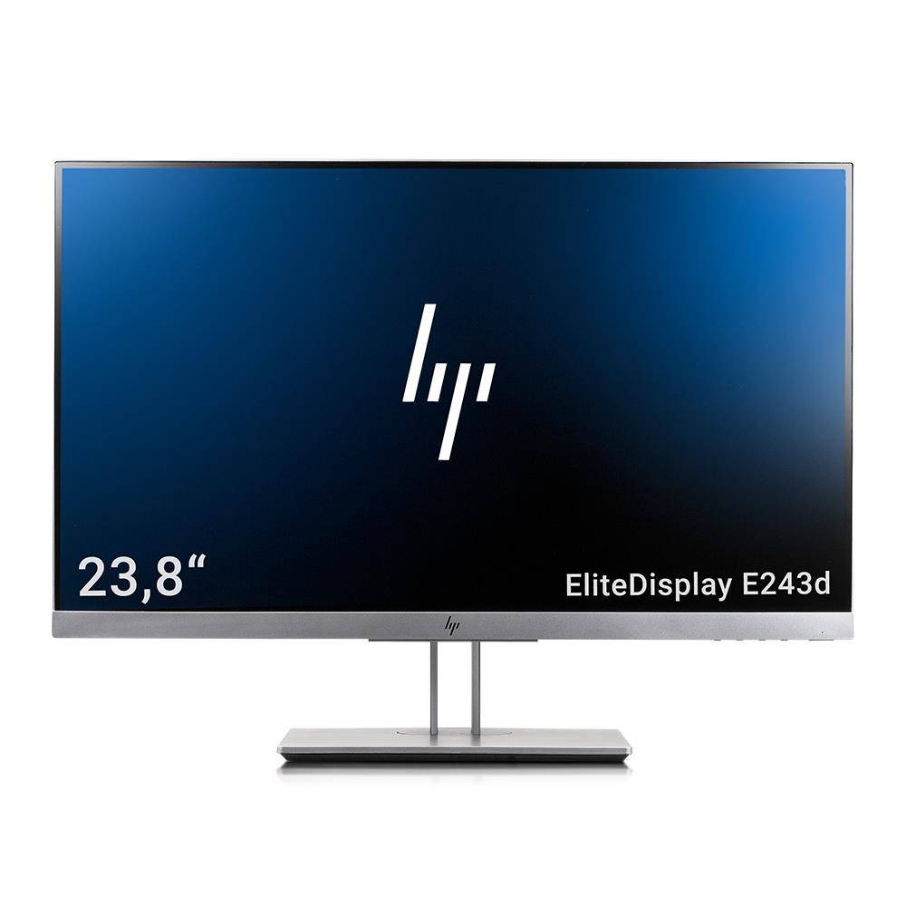 HP EliteDisplay E243d (Refurbished) 60,5cm (23,8") Dock Monitor (LED, FULL HD, IPS, CAM, HDMI + DP + USB-C) Silber
