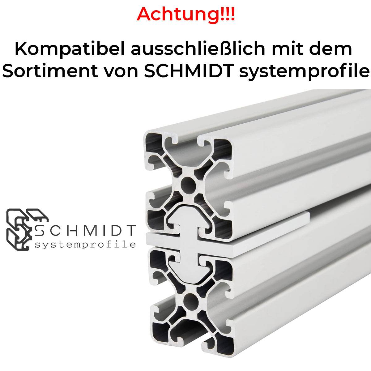SCHMIDT systemprofile 10x Profilverbinder Nut 8 M6 für Aluprofil 40x40 Aluminium Profil-Gleiter Nutverbinder Aluprofil-Zubehör