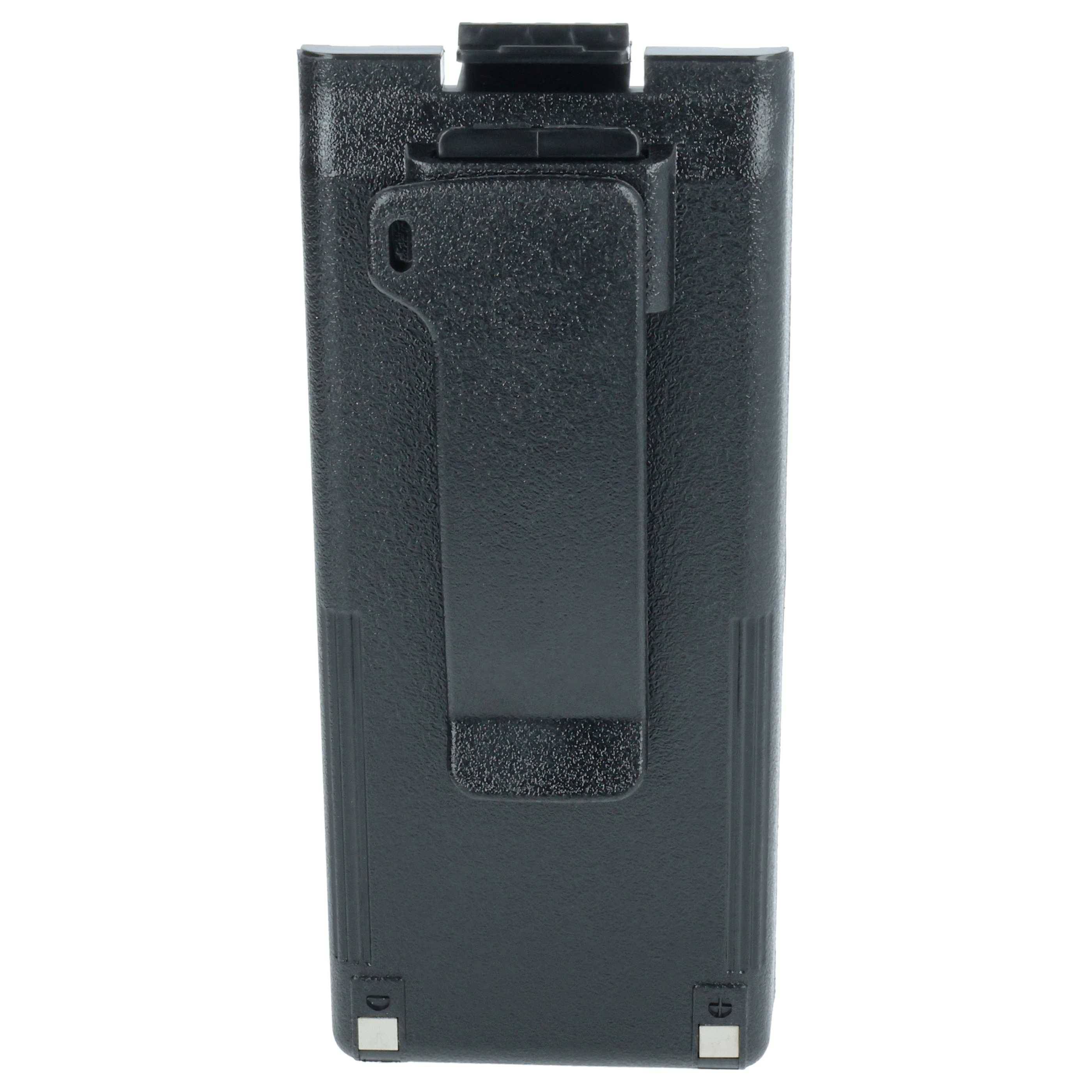 vhbw Akku kompatibel mit Icom IC-T2H, IC-T2E, IC-T2A Funkgerät, Walkie Talkie (1650 mAh, 9,6 V, NiMH) + Gürtelclip