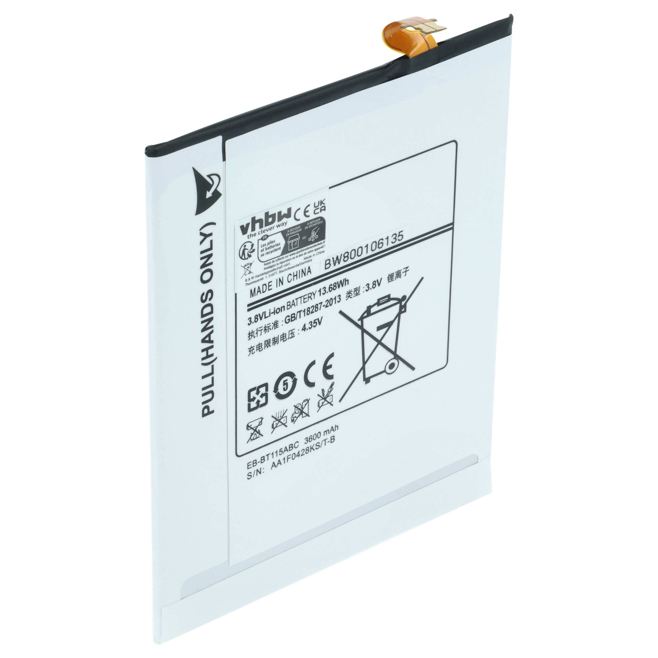 vhbw Akku Ersatz für Samsung T3600E, GH43-04081A für Tablet Pad (3600 mAh, 3,8 V, Li-Polymer)