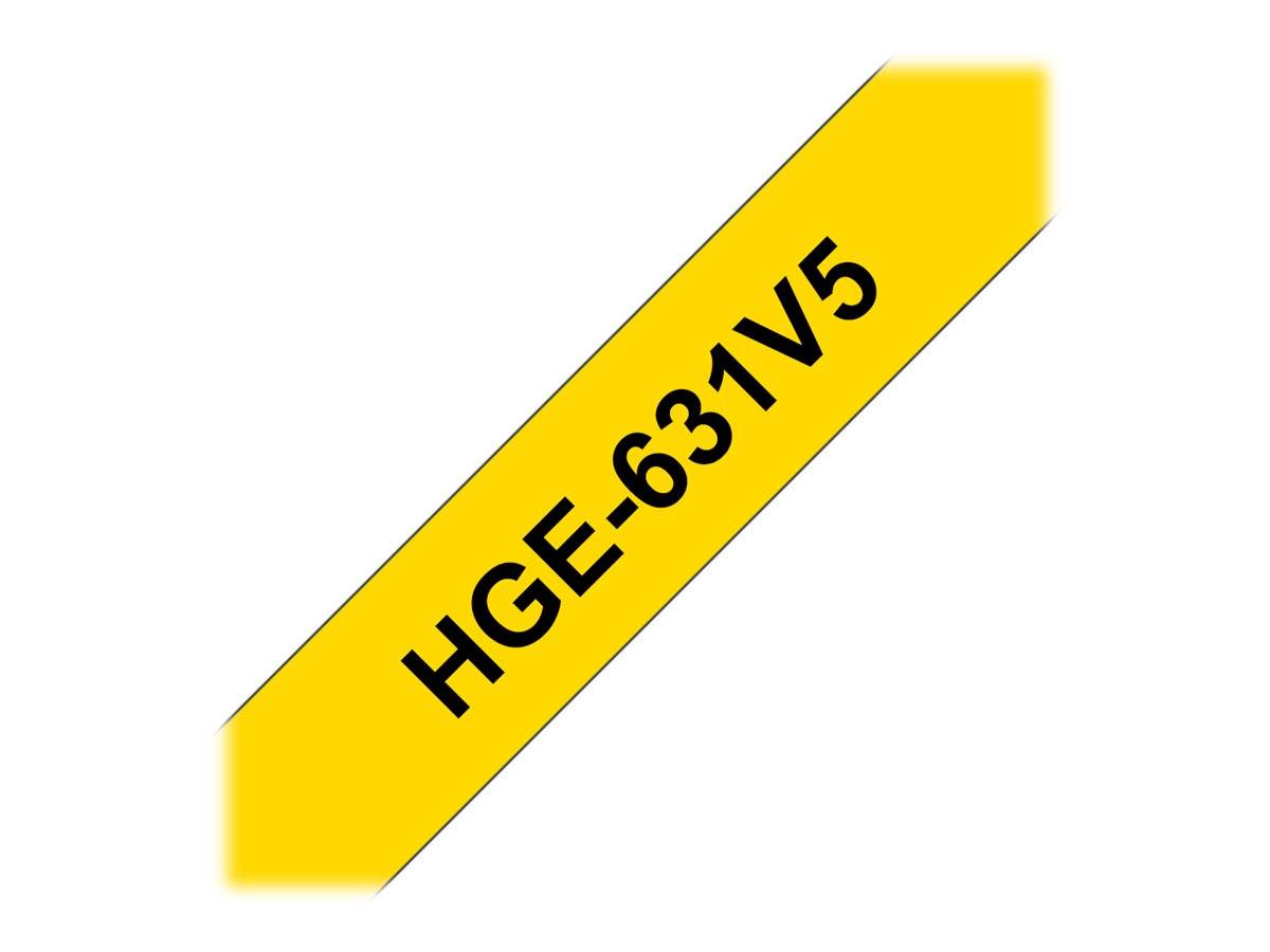 Brother HGE-631V5 - Schwarz auf Gelb - Rolle (1,2 cm x 8 m)