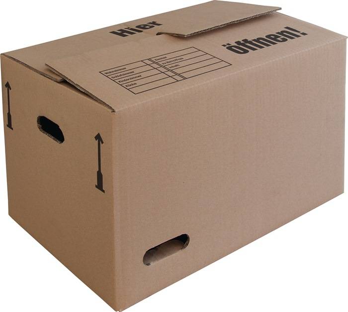 Umzugskarton Wellpappe L501xB351xH336mm zweiwellig braun