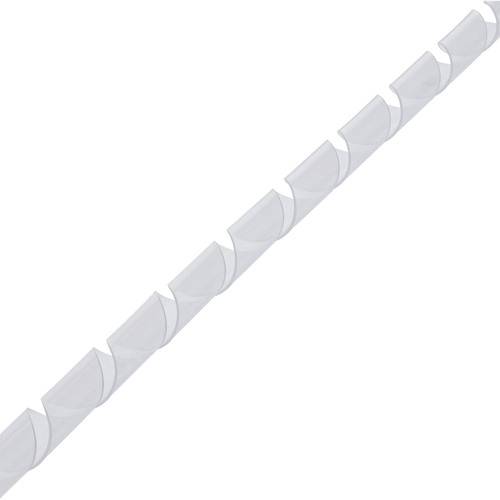 Weiße Spiralenpapiergirlande vor neutralem Hintergrund.