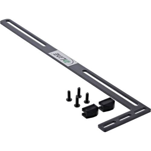 Eine schwarze Metallmontageklammer mit einem 