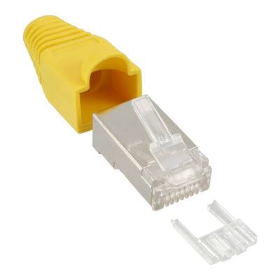 InLine® Crimpstecker RJ45 geschirmt, Knickschutz gelb & Einfädelhilfe, 10er Pack Installation / /
