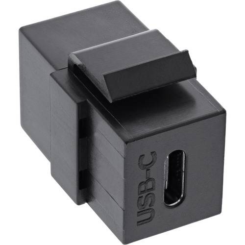 InLine® USB 3.1 Keystone Snap-In Einsatz, USB-C Buchse / Buchse, schwarz Installation / Reinigung /