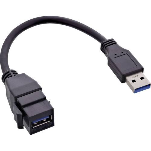 Ein USB-3.0-Kabel mit USB-Stecker, das an einem Ende einen USB-3.0-Anschluss und am anderen Ende eine unterschiedliche USB-Schnittstelle aufweist.