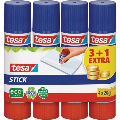 tesa Klebestifte, 3er Pack + 1 gratis, 20g Installation / Reinigung Kennzeichnung / Befestigung