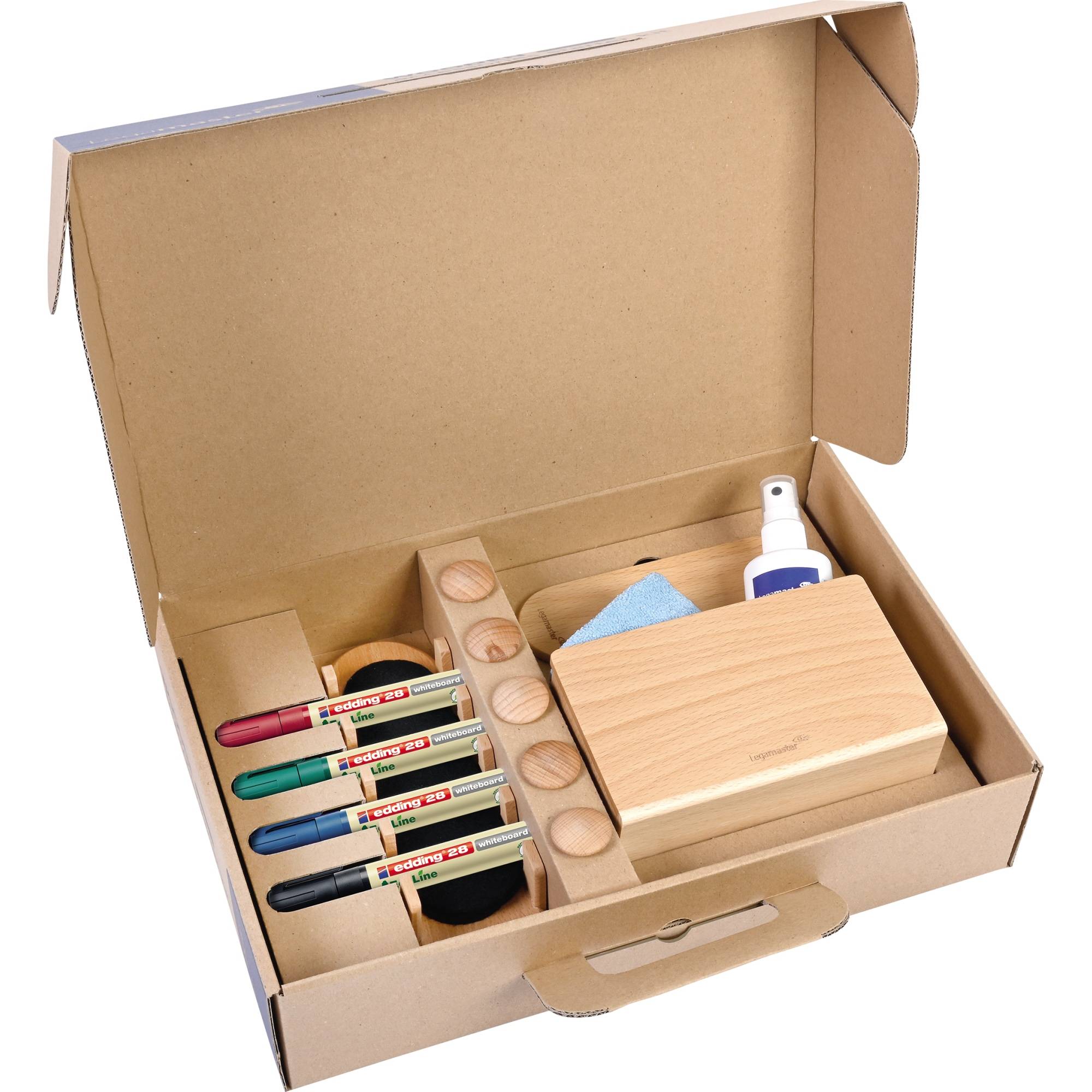 LEGAMASTER WOODEN Whiteboard Starterset 17-teilig - Zubehörset - FSC mix 70% - 214 mm - 333 mm - 74 mm - 890 g