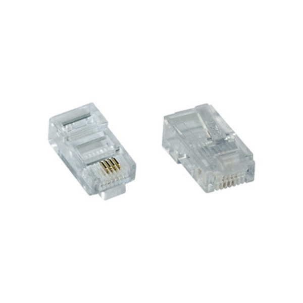 InLine® Modularstecker 8P4C RJ45 zum Crimpen auf Flachkabel (ISDN), 10er Pack Installation / TAE /