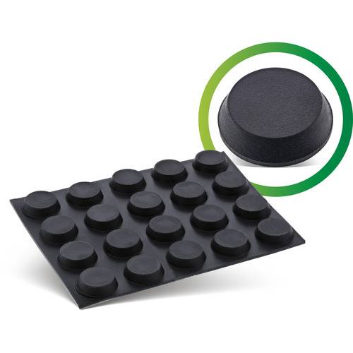 InLine® Gummipads, selbstklebend, 12 mm, 20 Stück, schwarz Installation / Reinigung Dämpfung und