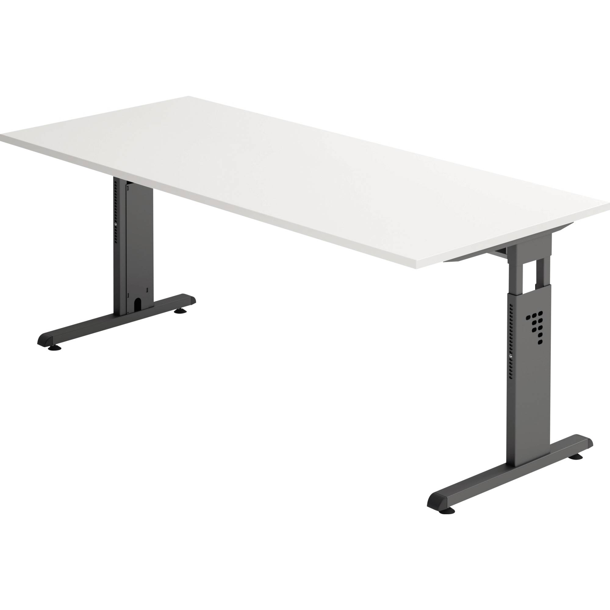 Hammerbacher Schreibtisch VOS19/W/G C-Fuß 180x80cm weiß/graphit