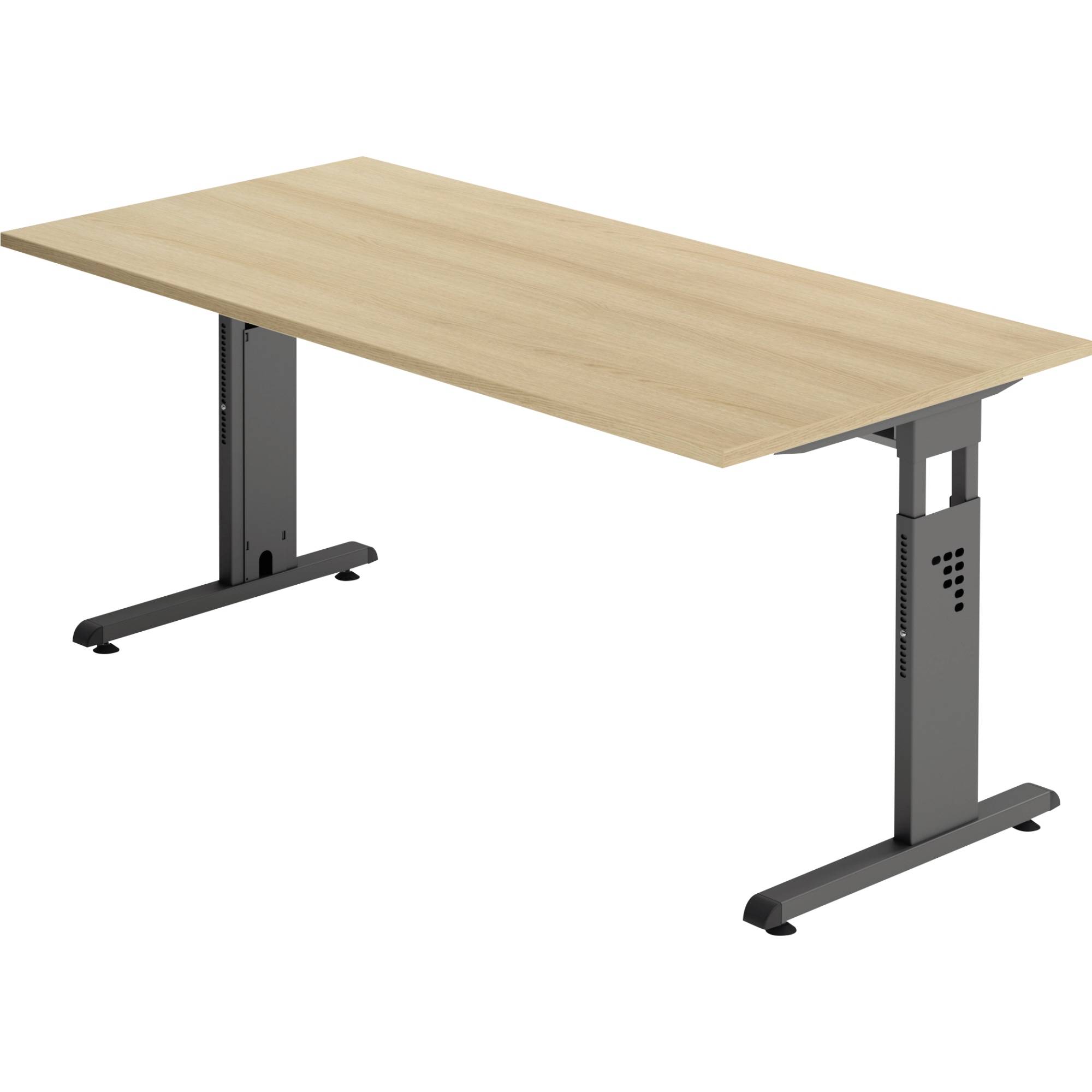 Hammerbacher Schreibtisch VOS16/E/G C-Fuß 160x80cm eiche/graphit
