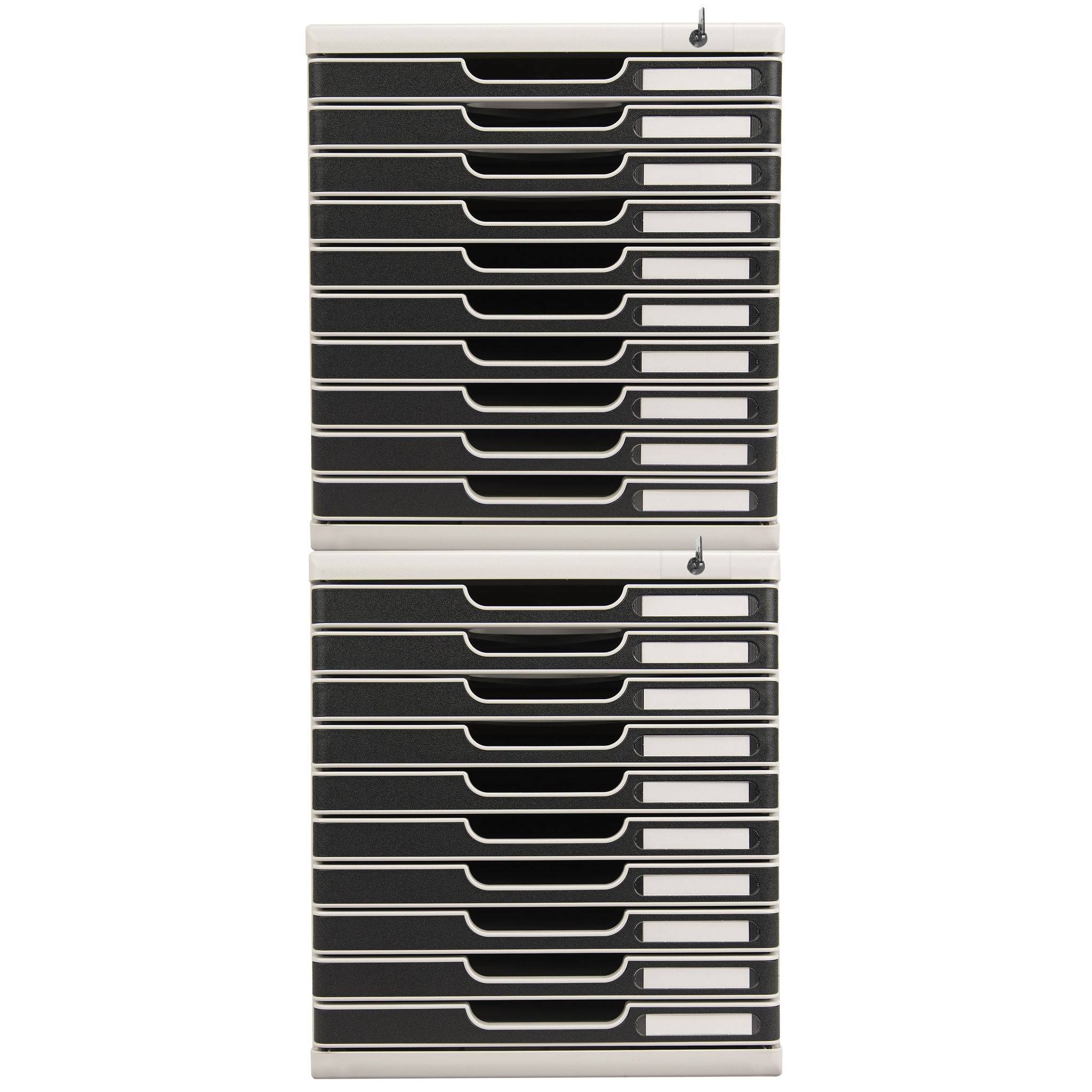 Exacompta Schubladenbox MODULO A4, 10 abschließbare Schubladen, Schwarz, 332014D