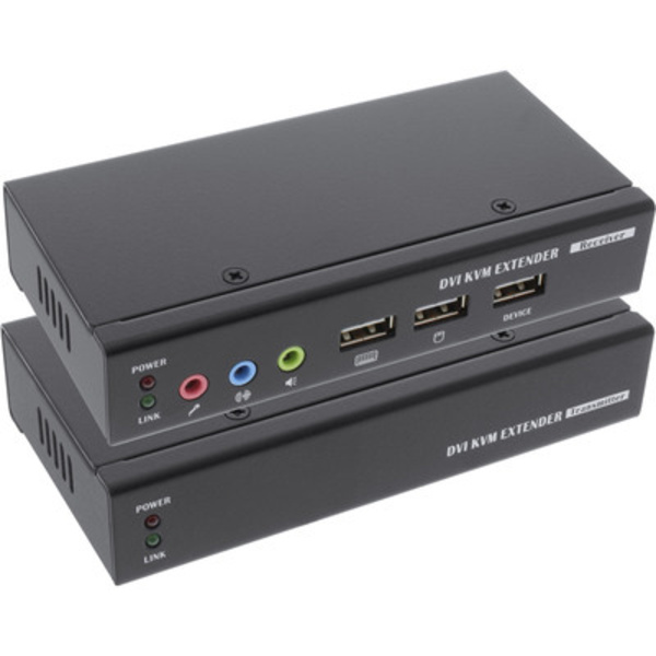InLine® DVI USB KVM Extender, Verlängerung über UTP, mit Audio, bis 50m Signalsteuerung KVM /