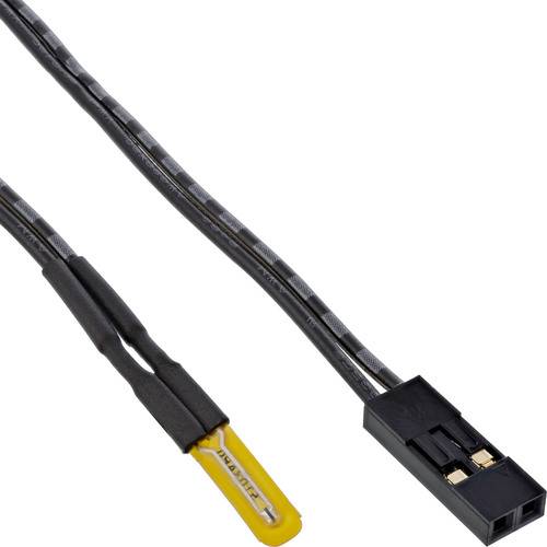 Gelber Thermistor mit schwarzem Anschluss und Mantel, wird zur Temperaturmessung in elektronischen Systemen verwendet.