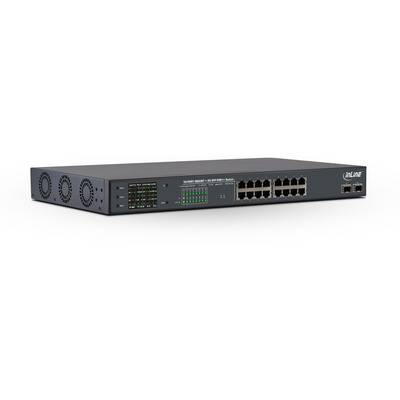 InLine® PoE++ Gigabit Netzwerk Switch 16 Port, 1Gb/s, 2xSFP,191HE(inkl. Winkel) Switches