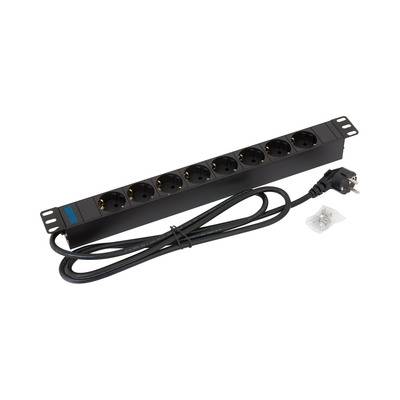 Triton RAB-PD-X02-A1 19 Steckdosenleiste 1HE 8x Schutzkontakt ohne Schalter Netzwerk Infrastruktur