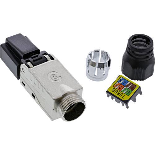 InLine® RJ45 Stecker Cat.8.1 2000MHz, feldkonfektionierbar, geschirmt, Schraubv. Keystones &