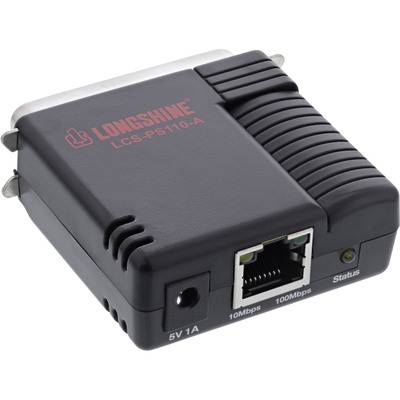 Longshine Printserver 100Mbit 1x parallel, LCS-PS110-A Netzwerk-Infrastruktur Mediakonverter, Modems