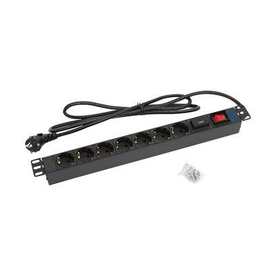 Triton RAB-PD-X12-A1 19 Steckdosenleiste 1HE 7x Schutzkontakt mit Blitzschutz Netzwerk Infrastruktur