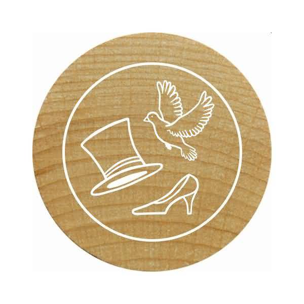Stempel Woodies Zylinder-Taube-Brautschuh