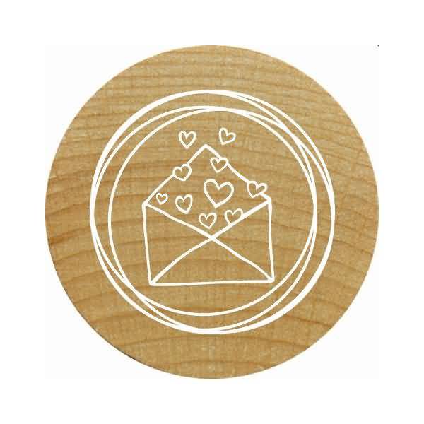 Stempel Woodies Briefumschlag mit Herzen