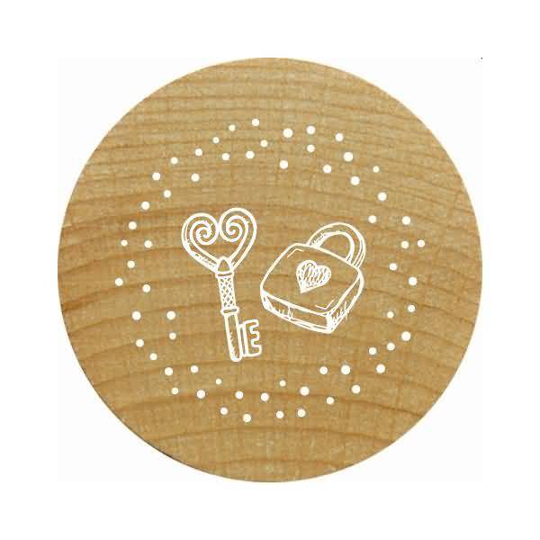 Stempel Woodies Schlüssel & Schloss