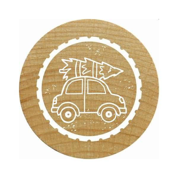 Stempel Woodies Auto mit Tannenbaum