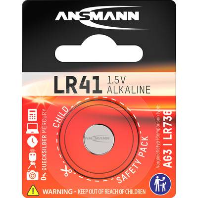 ANSMANN 5015332 Knopfzelle LR41 1,5V Alkaline Strom / Energie / Licht Knopfzellen