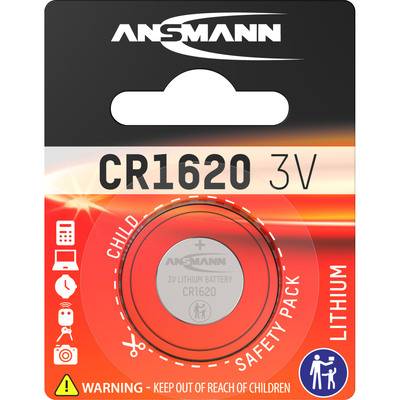 ANSMANN 5020072 Knopfzelle CR1620 3V Lithium Strom / Energie / Licht Knopfzellen
