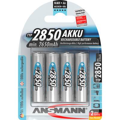 ANSMANN 5035212 NiMH-Akku Mignon AA, 2850mAh, 4er-Pack Strom / Energie / Licht Akkus
