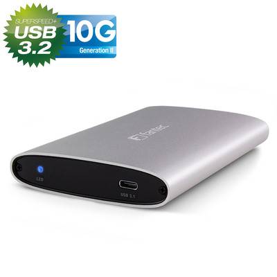 FANTEC ALU-25U31 2,5 USB 3.2 Aluminium Gehäuse für SATA HDD/SSD, silber / Wechselrahmen HDD / HDD