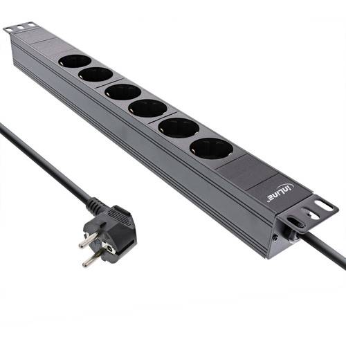 Mehrfachsteckdose mit fünf Steckdosen und einem Stecker, ausgelegt zur Montage, mit der Bezeichnung 