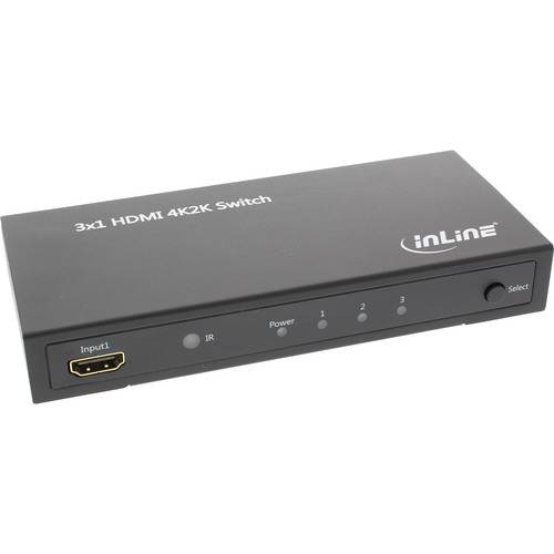 Schwarzer HDMI-Schalter mit der Aufschrift „3x1 HDMI 4K2K Switch