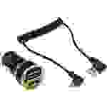 InLine® USB DUAL+ KFZ-Ladeset, Stromadapter mit 1m Spiralkabel, 12/24VDC zu 5V DC/2.1A Strom / /
