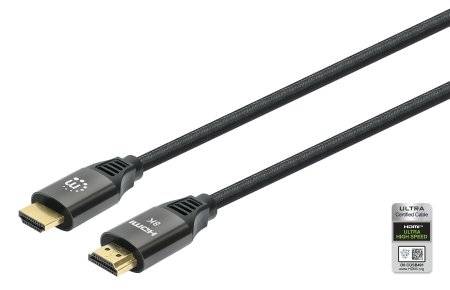 MANHATTAN 8K@60Hz Zertifiziertes Ultra High Speed HDMI-Kabel mit Ethernet-Kanal, 2 m Anschlusskabel