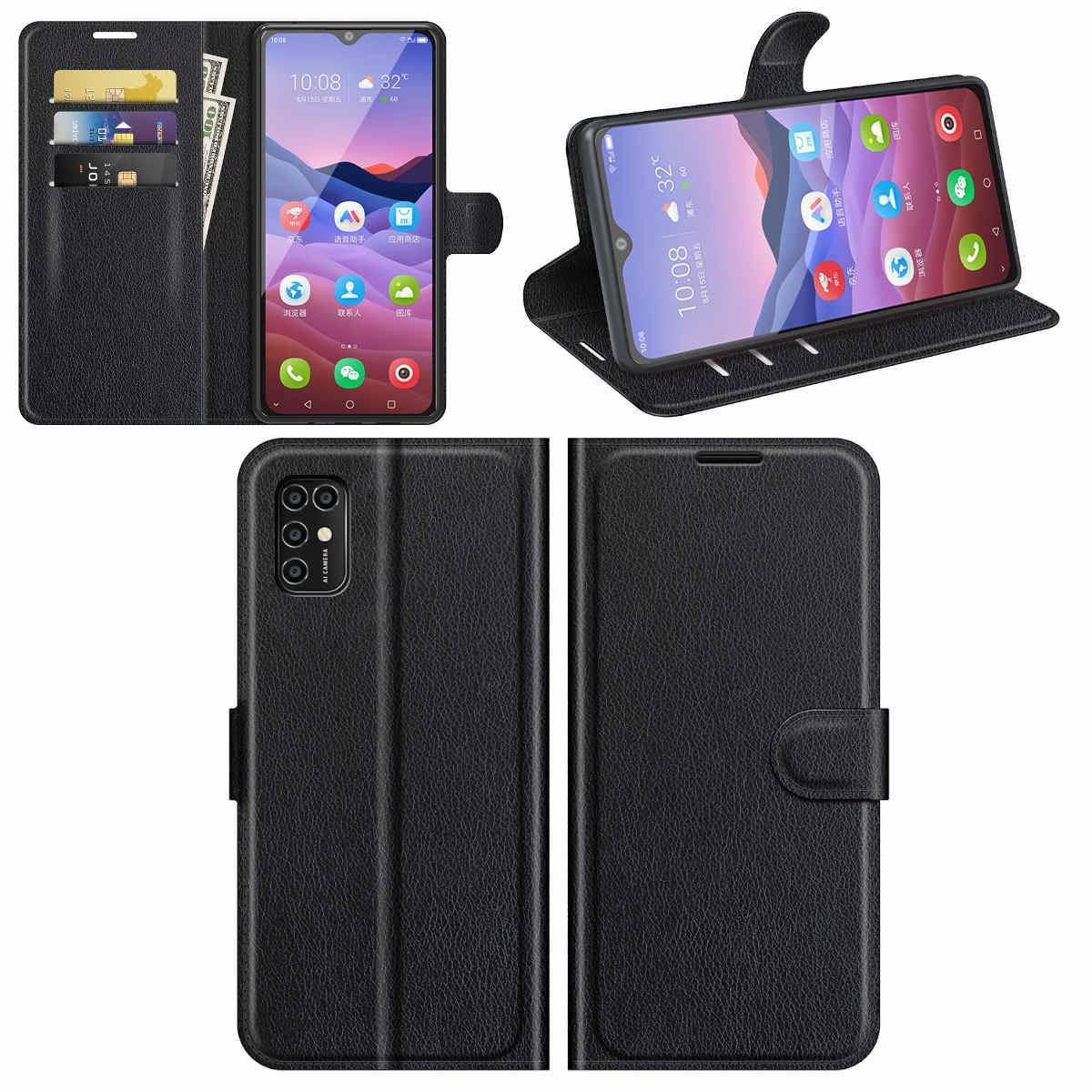 Für ZTE Blade V2020 Smart Handy Tasche Wallet Premium Schwarz Schutz Hülle Case Cover Etuis Neu Zubehör