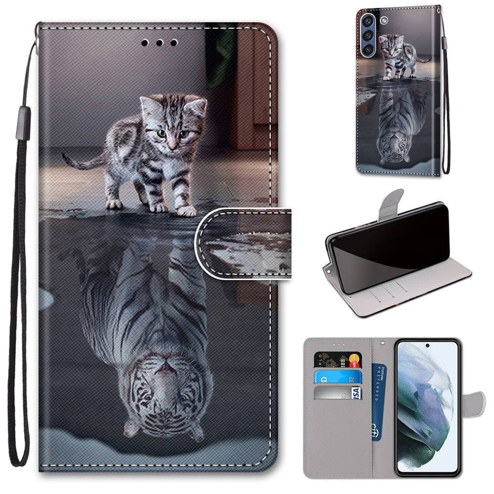 Für Samsung Galaxy S21 FE G990B Kunstleder Handy Tasche Book Motiv 12 Schutz Hülle Case Cover Etui Neu