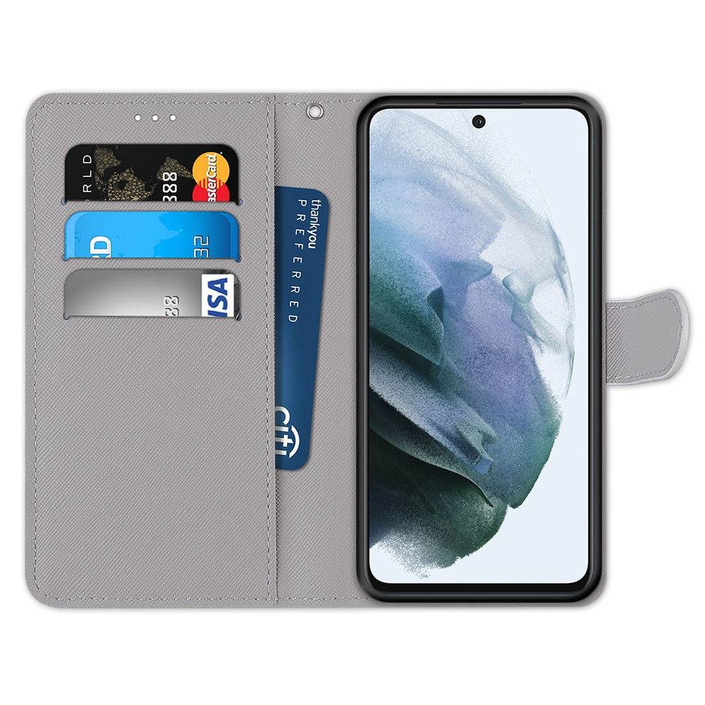 Für Samsung Galaxy S21 FE G990B Kunstleder Handy Tasche Book Motiv 12 Schutz Hülle Case Cover Etui Neu