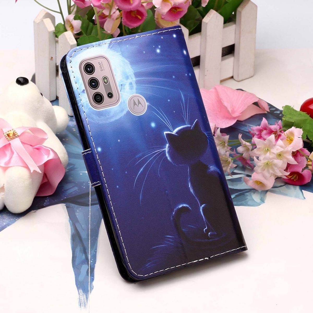 Für Motorola Moto G30 / G10 / G10 Power Kunstleder Handy Tasche Book Motiv 1 Schutz Hülle Case Cover Etui Neu