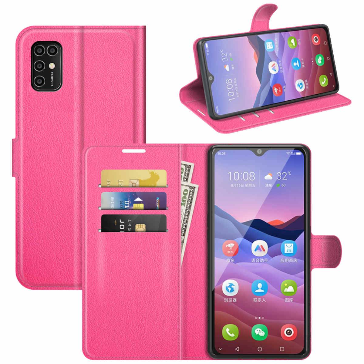 Für ZTE Blade V2020 Smart Handy Tasche Wallet Premium Pink Schutz Hülle Case Cover Etuis Neu Zubehör