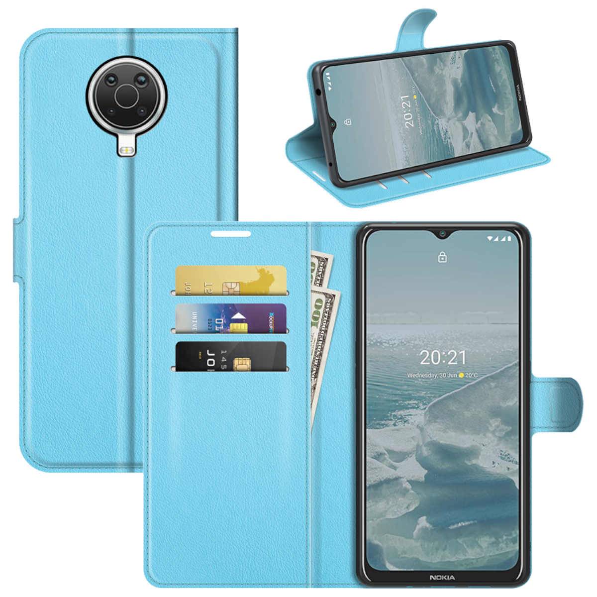 Für Nokia G10 / G20 Handy Tasche Wallet Premium Blau Schutz Hülle Case Cover Etuis Neu Zubehör