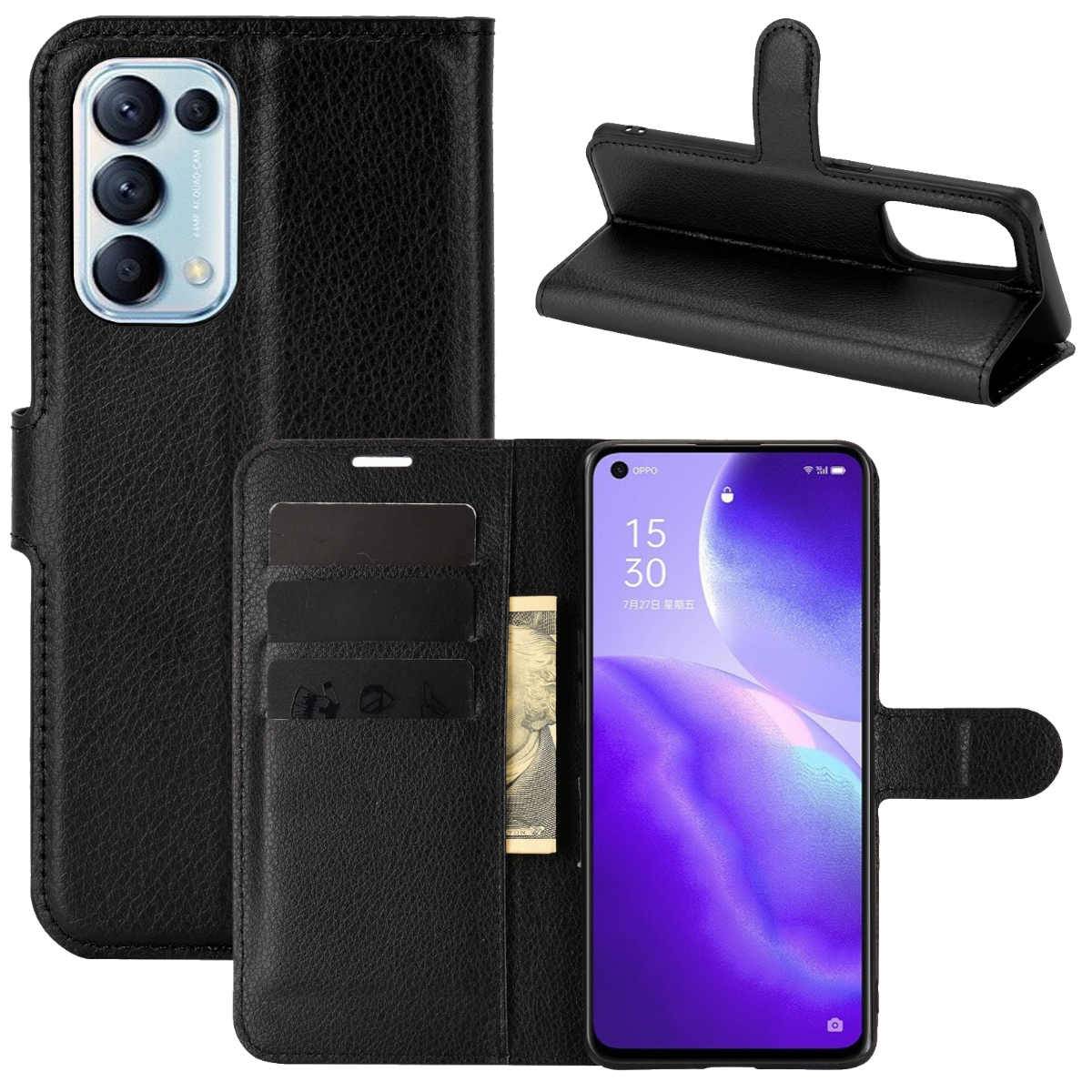Für Oppo Find X3 Lite Handy Tasche Wallet Premium Schwarz Schutz Hülle Case Cover Etuis Neu Zubehör