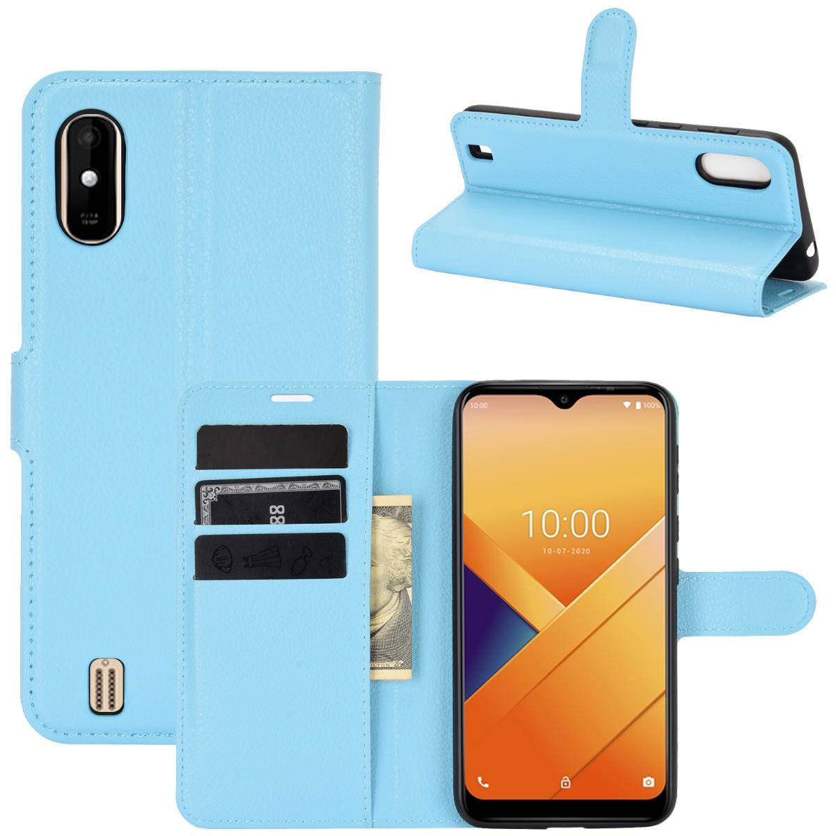 Für Wiko Y81 Handy Tasche Wallet Premium Blau Schutz Hülle Case Cover Etuis Neu Zubehör