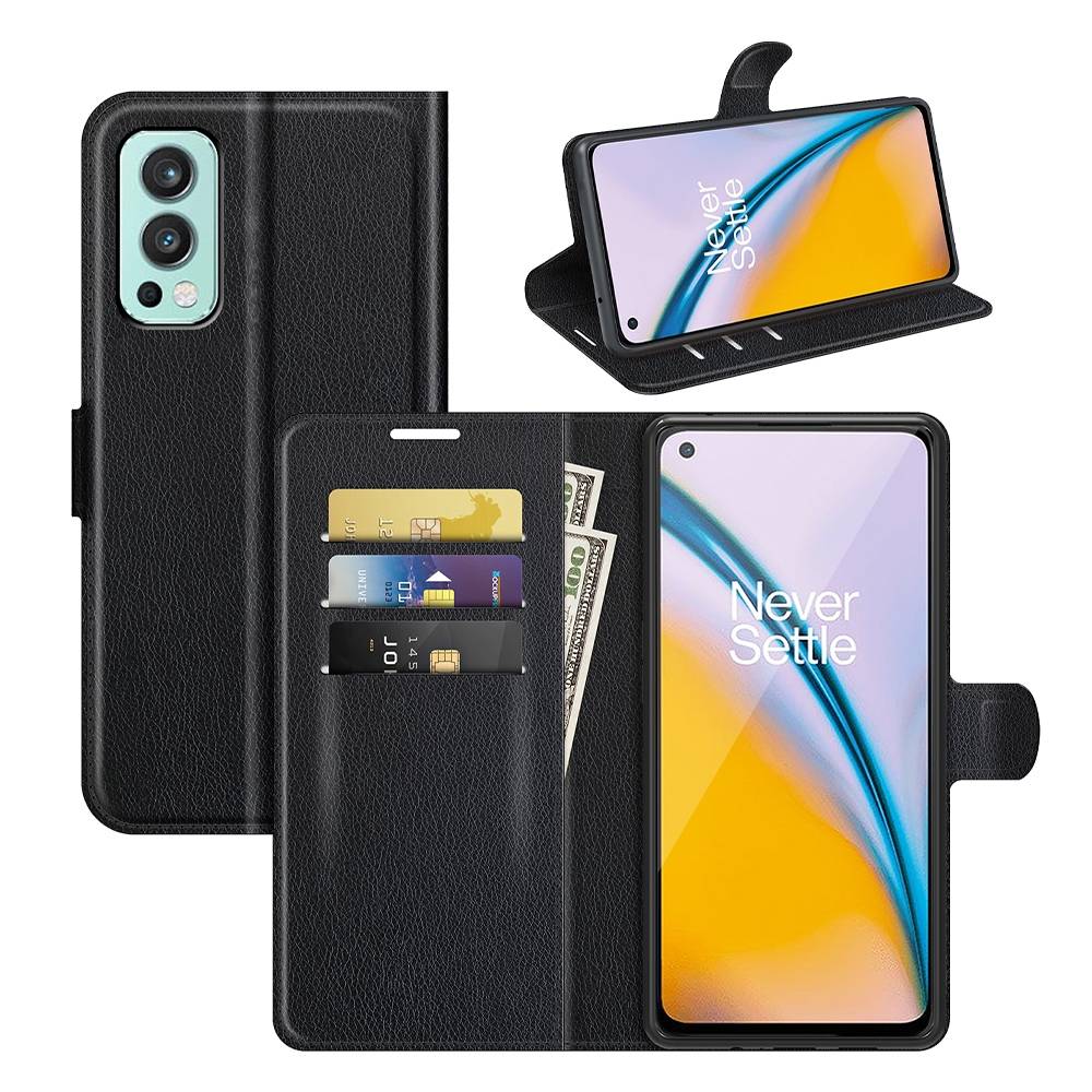 Für ONEPLUS Nord 2 5G Handy Tasche Wallet Premium Schwarz Schutz Hülle Case Cover Etuis Neu Zubehör