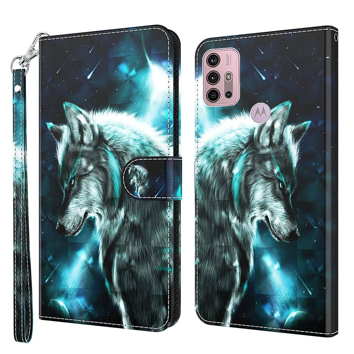 Für Motorola Moto G30 / G10 / / G20 / G10 Power Kunstleder Handy Tasche Book Motiv 9 Schutz Hülle Case Cover Etui Neu